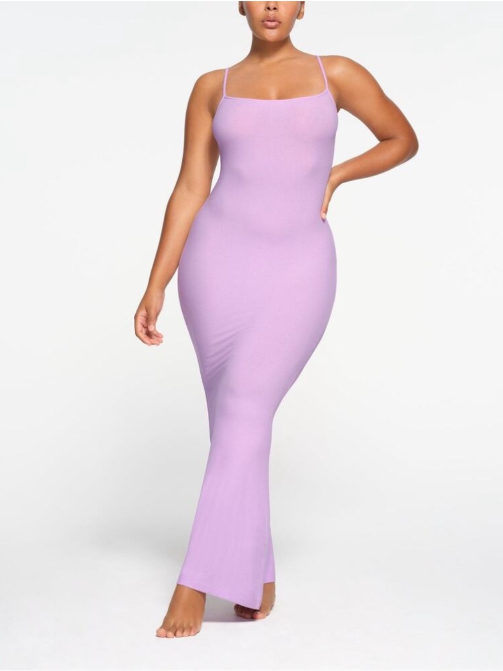 RARE SKIMS Soft Lounge Long Slip Dress in Sugar Plum